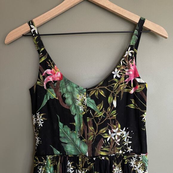 Isabel Marant‎ Etoile Welby Floral Print Dress Sz XS Black Pink Green Pleated - Picture 14 of 16